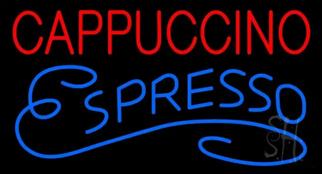 Red Cappuccino Blue Espresso Neon Sign