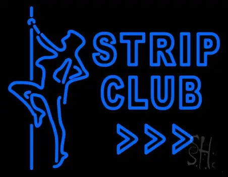 Blue Strip Club Neon Sign