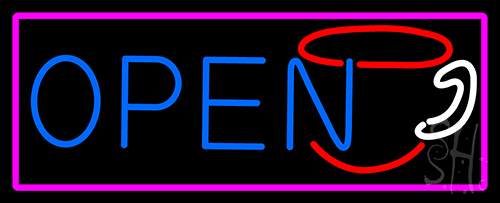 Open Inside Coffee Cup Neon Sign
