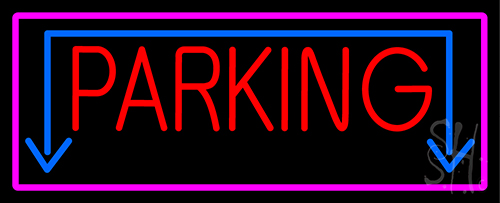 Parking With Down Arrow Neon Sign