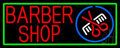 Red Barber Shop Neon Sign