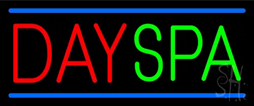 Red Day Spa Green Neon Sign