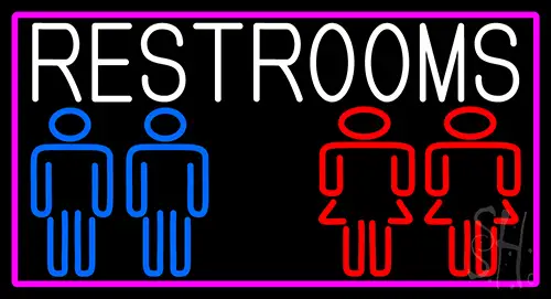 Restrooms With Men And Women Neon Sign