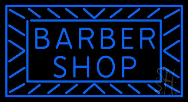 Blue Barber Shop Neon Sign