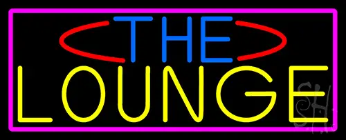 The Lounge With Pink Border Neon Sign