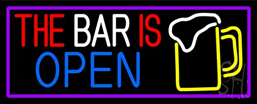 This Bar Is Open With Beer Mug Neon Sign