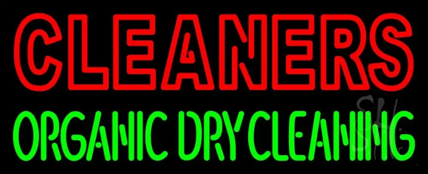 Double Stroke Cleaners Organic Dry Cleaning Neon Sign