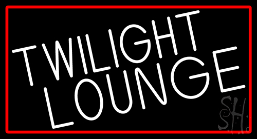 Twilight Lounge With Red Border Neon Sign