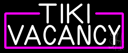 White Tiki Vacancy Neon Sign