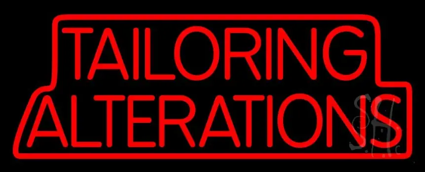 Red Tailoring Alterations Neon Sign