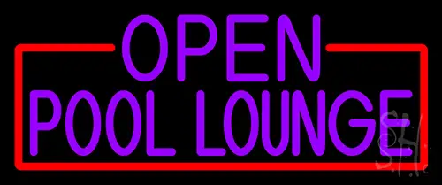Purple Pool Lounge With Red Border Neon Sign