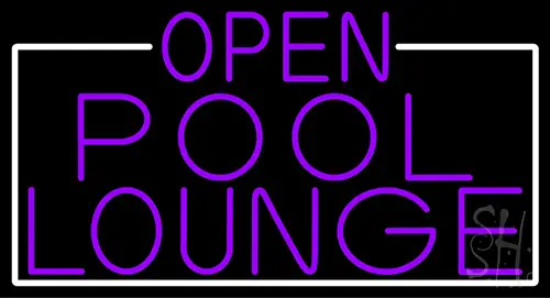 Purple Pool Lounge With White Border Neon Sign