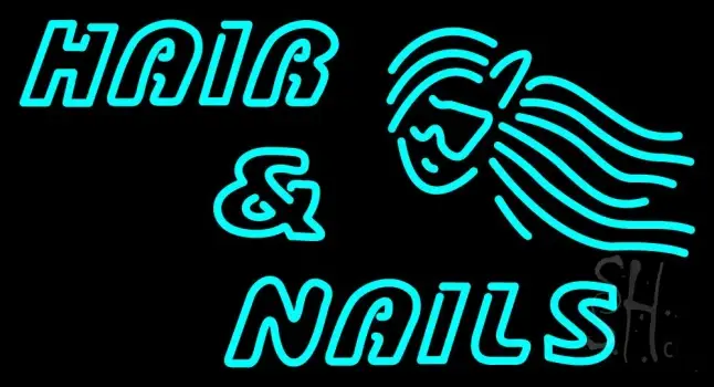 Hair And Nails Double Stroke Neon Sign