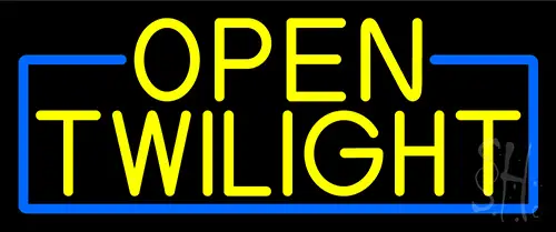 Yellow Twilight With Blue Border Neon Sign