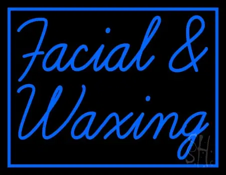 Blue Facial And Waxing Blue Border Neon Sign