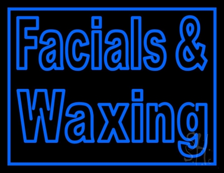 Blue Facial And Waxing Neon Sign
