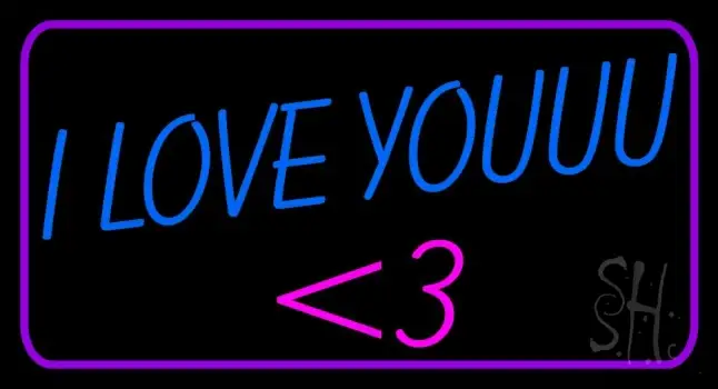 Blue I Love You Neon Sign