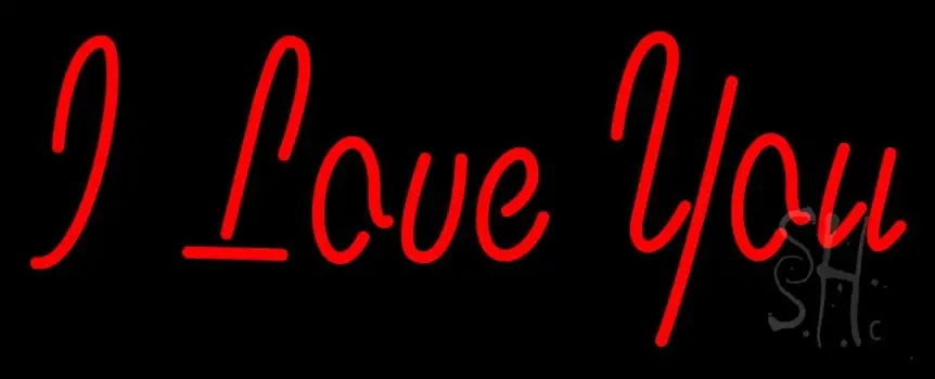 Red I Love You Neon Sign