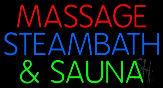 Massage Steam Bath And Sauna Neon Sign