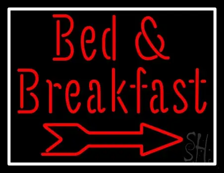 Bed And Breakfast With Arrow Neon Sign