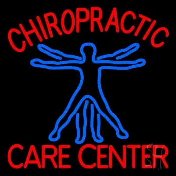 Chiropractic Care Center Human Logo Neon Sign