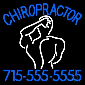 Chiropractor Logo With Number Neon Sign