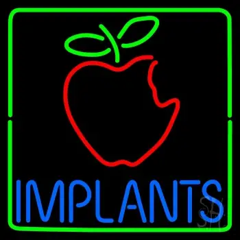 Implants With Apple Logo Neon Sign