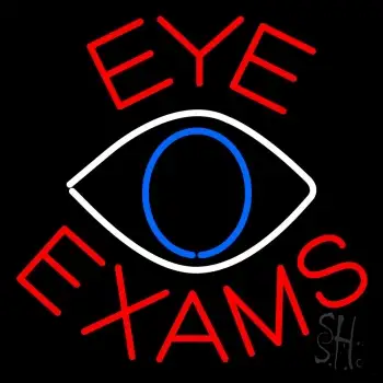 Eye Exams With Eye Logo Neon Sign