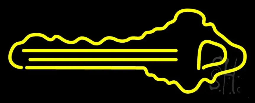 Yellow Key Logo Neon Sign