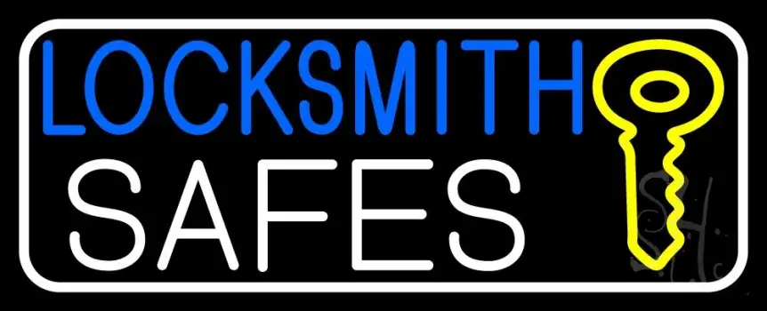 Locksmith Safes Key Logo 3 Neon Sign