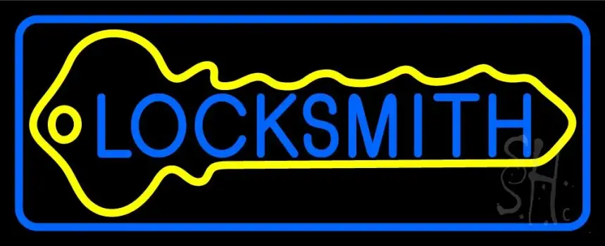 Locksmith With Lock Logo 1 Neon Sign