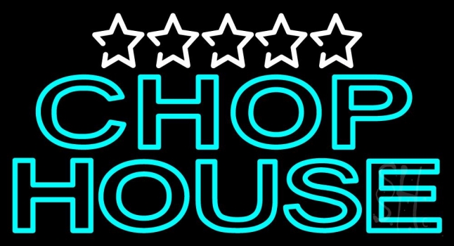 Double Stroke Green Chophouse Neon Sign