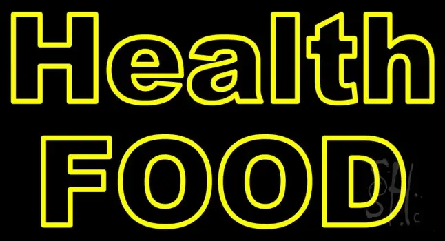 Yellow Health Food Neon Sign