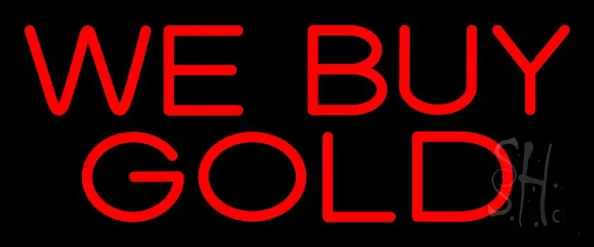 We Buy Gold Green Border 1 Neon Sign