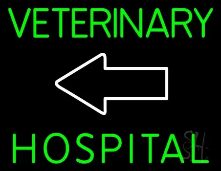 Veterinary Hospital With Arrow 1 Neon Sign