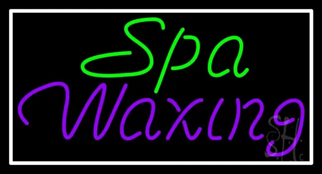 Spa Waxing With White Border Neon Sign
