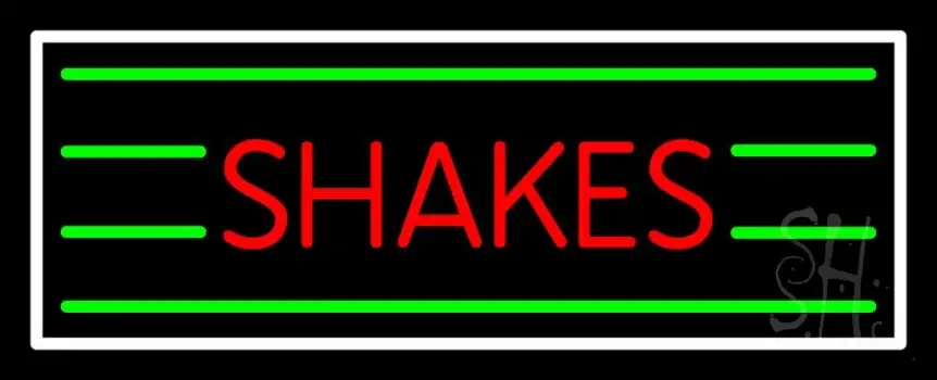 Red Shakes With White Border Neon Sign