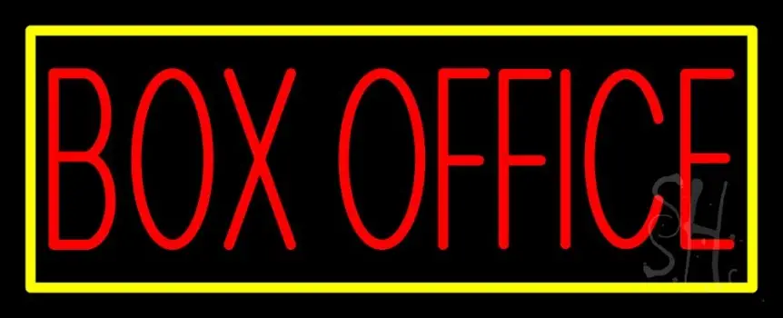 Box Office With Yellow Border Neon Sign