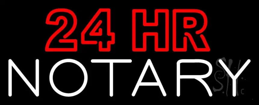 24 Hr Notary Neon Sign