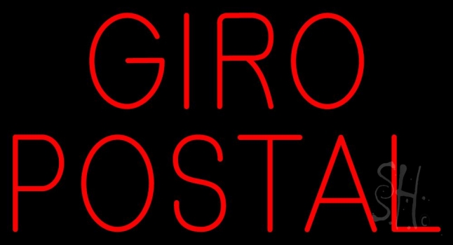Red Giro Postal Neon Sign