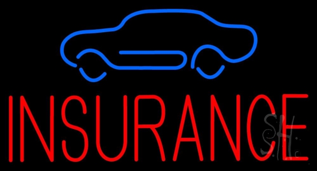 Red Insurance Car Logo Neon Sign