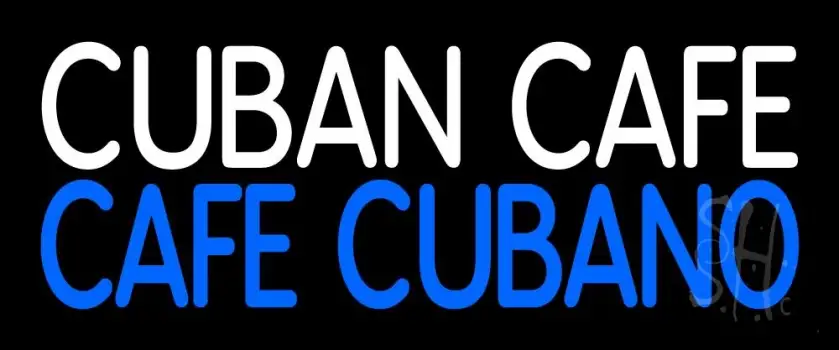 Cuban Cafe Block Neon Sign