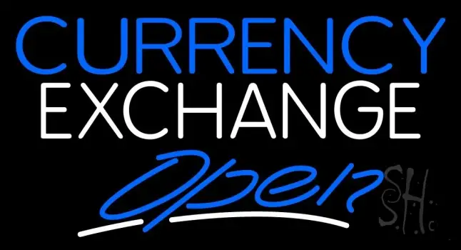 Currency Exchange Open Neon Sign
