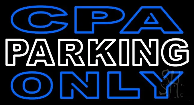 Double Stroke Cpa Parking Only Neon Sign
