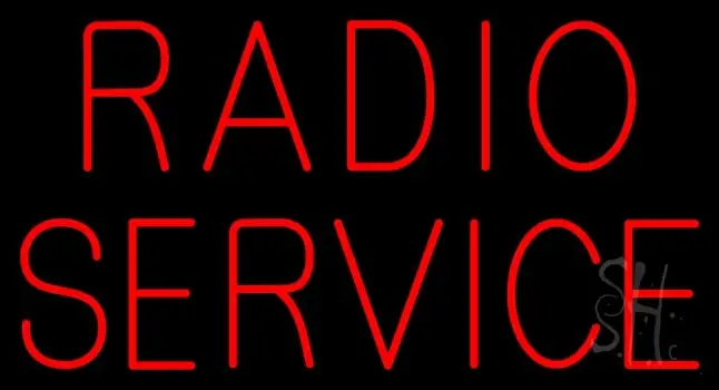 Red Radio Service Neon Sign
