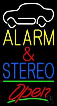 Alarm And Stereo Open Neon Sign