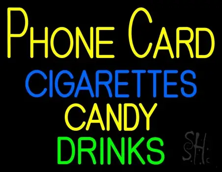 Phone Cards Cigarettes Neon Sign