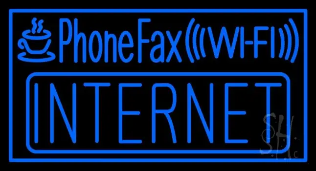 Phone Fax Wifi Internet Neon Sign