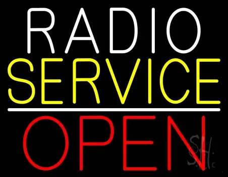 Radio Service Open Block Neon Sign