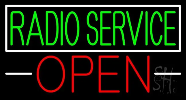 Radio Service Open Neon Sign